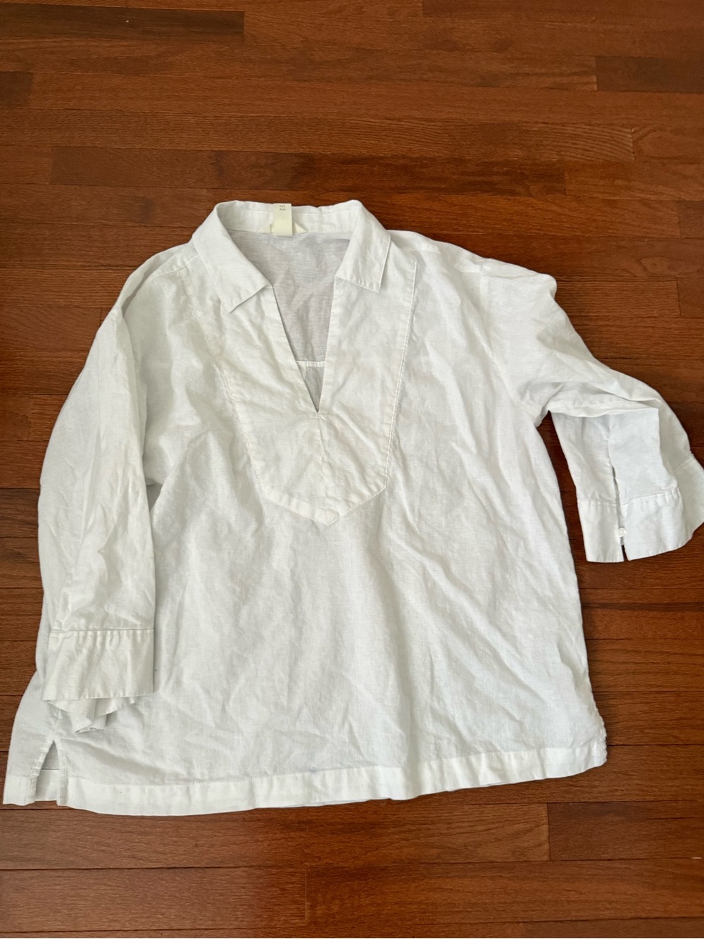 H&M White Linen V-Neck Tunic
